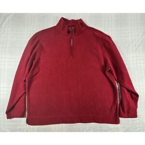 Robert Talbott Carmel Mens 1/4 Zip Soft Cotton Blend Red XL
